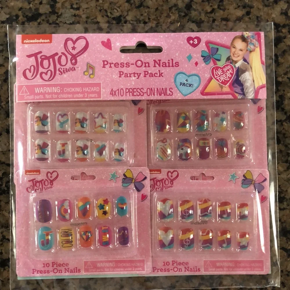 🌵 3/$15 Nickelodeon JoJo Siwa press-on nails party pack (see description)